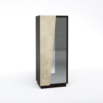 НКМ «Нирвана» Шкаф с витриной «Л Нирвана» Дуб кентербери / камень серый КМК 0555.4 (КМК)